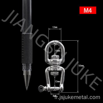 Pivotant en acier inoxydable avec œil et mâchoire (M4-M12)